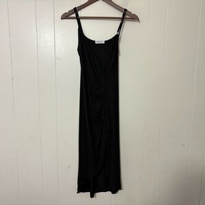 midi wrap dress work Lovestitch Long Sleeve Wrap Sweater Dress in Navy at Nordstrom Rack, Size Large